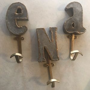 Anthropologie NWOT initial hooks E, N, A